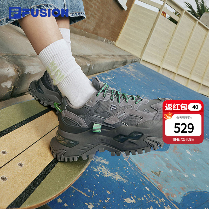 斐乐潮牌硬糖厚底老爹鞋