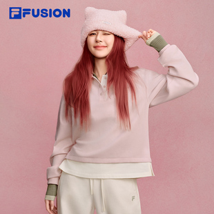 趙露思同款 FUSION斐樂潮牌女套頭衛衣2025冬季 新款 寬松上衣 FILA