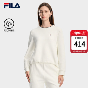 休闲针织长袖 时尚 上衣 斐乐官方女子套头卫衣2026春新款 FILA