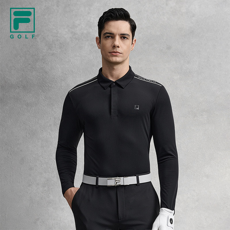 FILA 斐乐官方男子针织长袖POLO衫2026春新款高尔夫运动