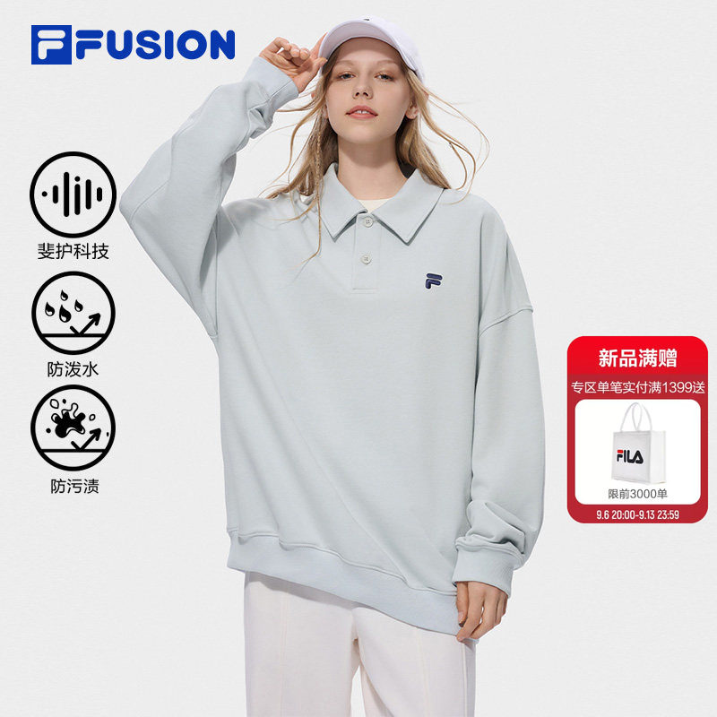 FILA FUSION斐乐潮牌简约复古卫衣26秋新款男女情侣款休闲舒适