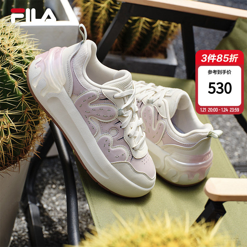 仙人掌|FILA 斐乐官方女CACTI 摩登板鞋厚底面包时尚休闲运动鞋,运动鞋new,板鞋,淘宝优惠券,粉丝福利购,淘宝优惠卷
