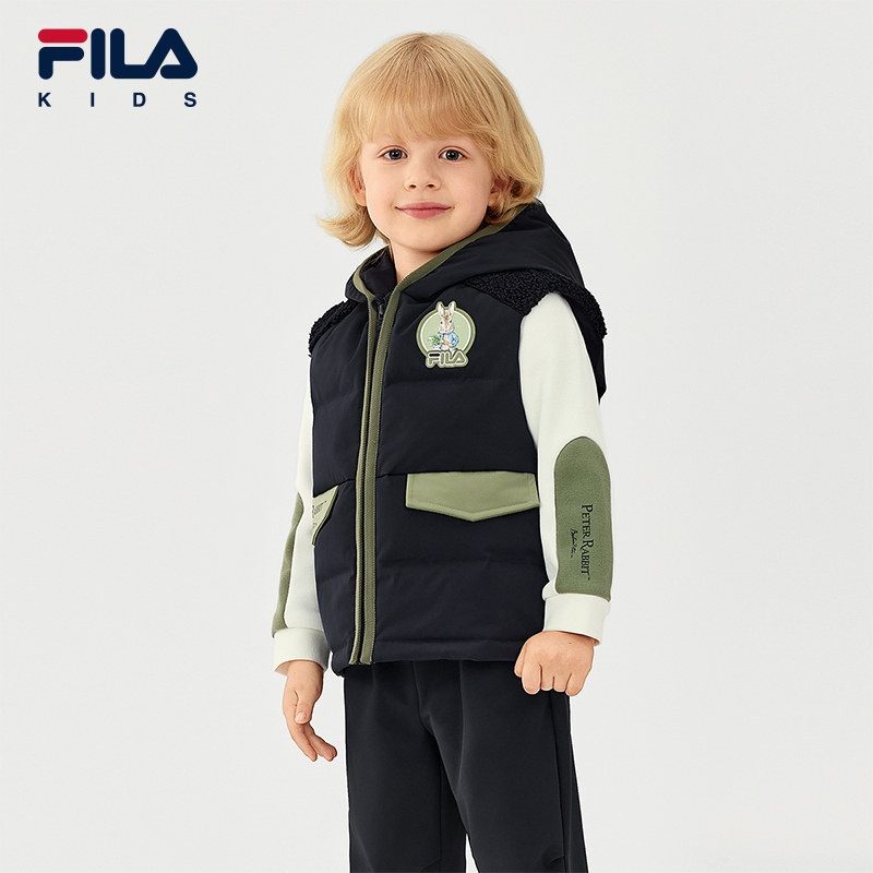 FILA KIDS斐乐童装男小童羽绒马甲2025冬季新款儿童宽松休闲上衣,童装/婴儿装/亲子装,羽绒马甲,淘宝优惠券,粉丝福利购,淘宝优惠卷
