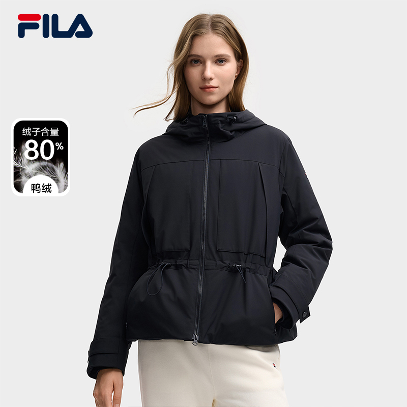 FILA 斐乐官方女士羽绒服2025冬季新款时尚休闲舒适保暖连帽外套