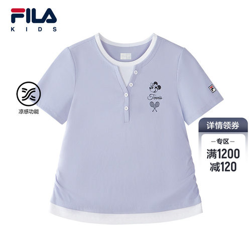 FILA KIDS斐乐童装女童短袖T恤2026夏季新款儿童运动透气上衣