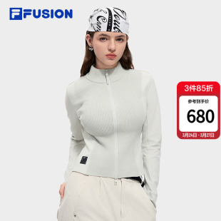 拼接毛衣开衫 FILA 修身 时尚 FUSION斐乐潮牌编织外套女2026春新款