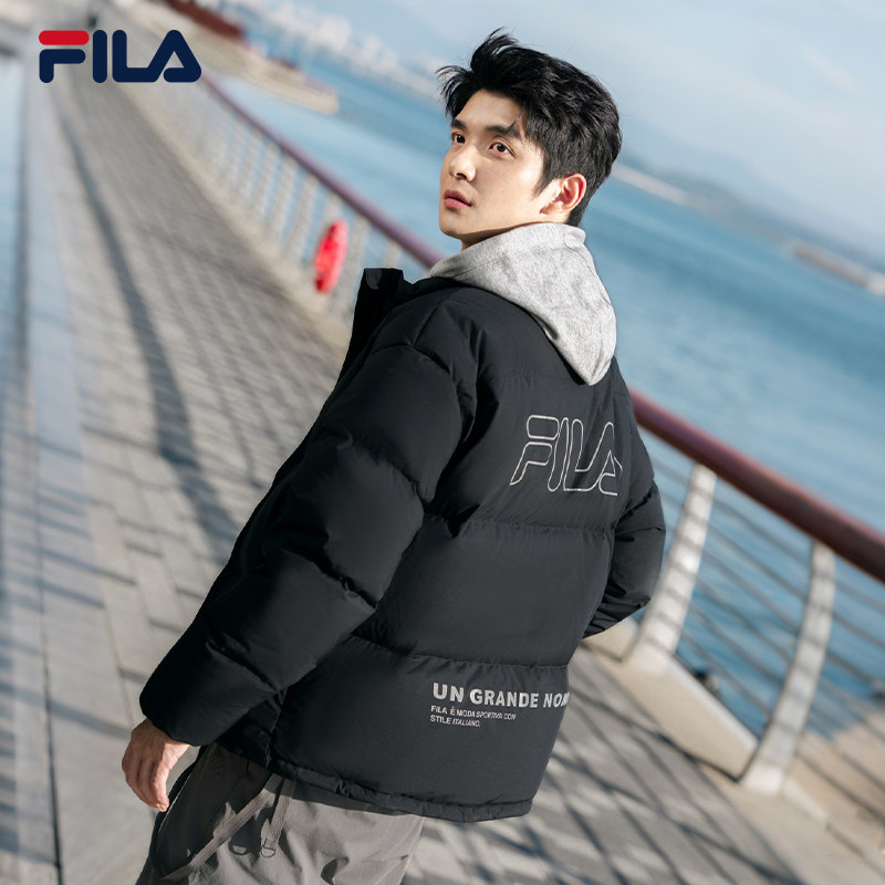 易烊千玺同款FILA斐乐情侣羽绒服2025冬新款男RGB多彩羽绒女外套