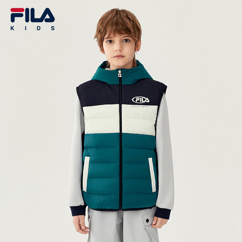 FILA KIDS斐乐童装男大童羽绒马甲2025冬季新款儿童轻薄保暖上衣,童装/婴儿装/亲子装,羽绒马甲,淘宝优惠券,粉丝福利购,淘宝优惠卷
