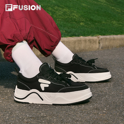FILA FUSION 斐乐潮牌女鞋板鞋2025夏季新款厚底帆布鞋女运动鞋子