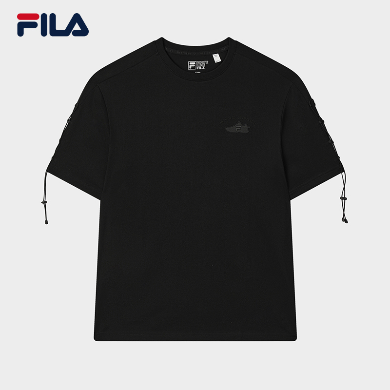 FILA 斐乐官方情侣款针织短袖衫2025秋季新款时尚休闲纯棉宽松T恤