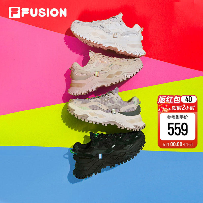 硬糖丨FILA FUSION 斐乐女鞋老爹鞋增高厚底女士夏季休闲