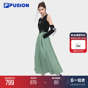 拼接休闲无袖 FILA 时尚 FUSION斐乐潮牌背心连衣裙女2024夏新款 裙