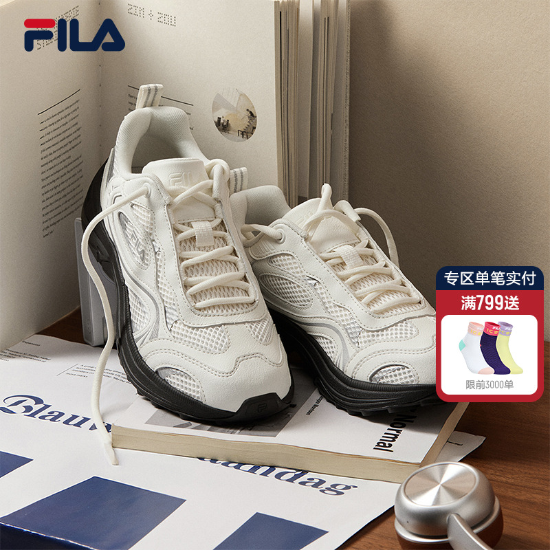 杨幂同款FILA斐乐川流鞋复古跑鞋女鞋2025秋季新款通勤运动休闲鞋