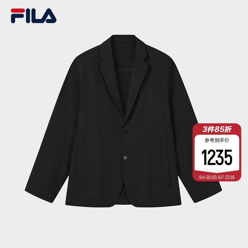 FILA 斐乐官方男士梭织外套2026春新款宽松通勤简约商务休闲西装