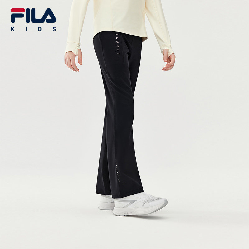 FILA KIDS斐乐童装女大童长裤2025冬新款儿童运动修身针