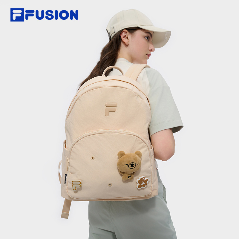 FILA FUSION斐乐奶糖双肩包女包2025夏新款背包大容量
