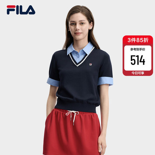 FILA斐乐女子短袖编织衫