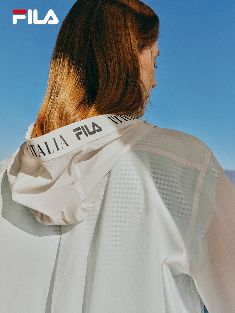 FILA 공식 여성 직조 긴팔 셔츠 2024 여름 신작 패션 캐주얼 루즈 쿨 탑