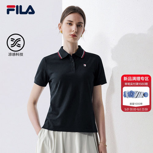 FILA斐乐女士针织短袖POLO衫