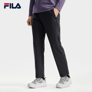 2025冬季 针织长裤 新款 时尚 FILA 休闲基础加绒直筒裤 斐乐官方男士