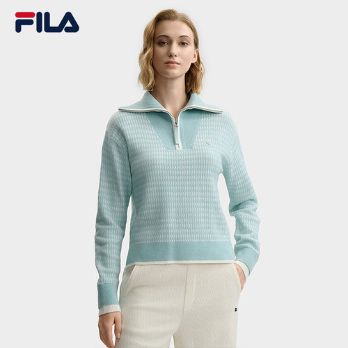 FILA斐乐官方长袖编织衫毛衣女