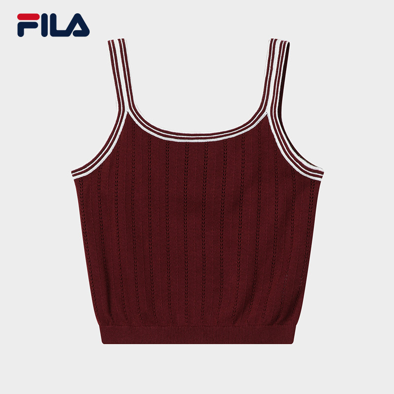 FILA 斐乐官方女子编织背心2026春新款勾花镂空时尚内搭修身吊带,运动服/休闲服装,运动背心,淘宝优惠券,粉丝福利购,淘宝优惠卷