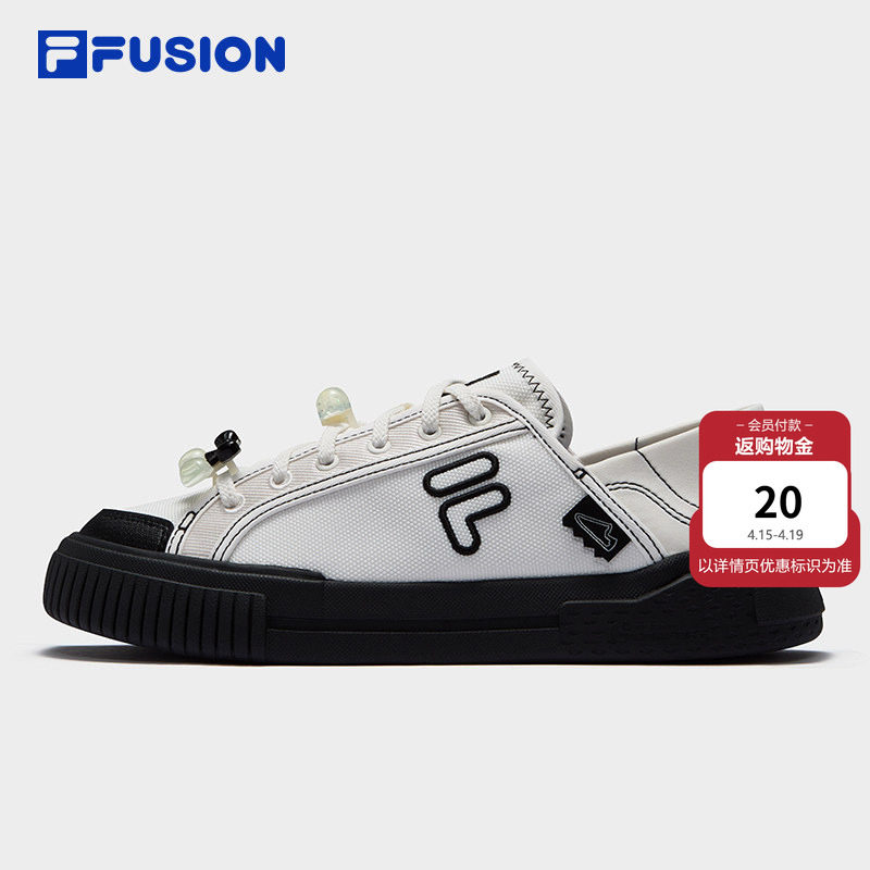 FILA FUSION斐乐潮牌女鞋一脚蹬半拖帆布鞋夏季板鞋穆勒鞋运动鞋