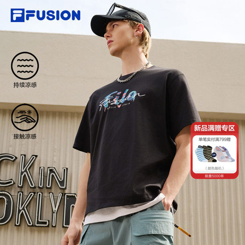 FILAFUSION斐乐中性针织短袖衫