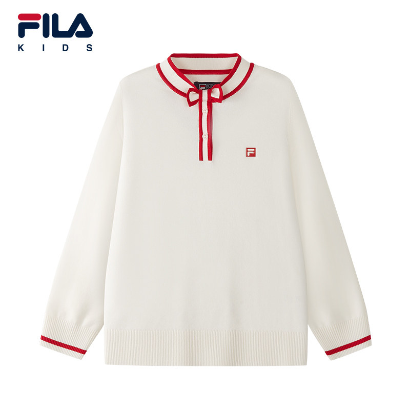 FILA KIDS斐乐童装女大童毛衣2026春季新款儿童高尔夫运