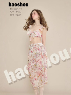 高级感泳衣女分体三件套性感比基尼海边度假沙滩钢托聚拢显瘦泳装