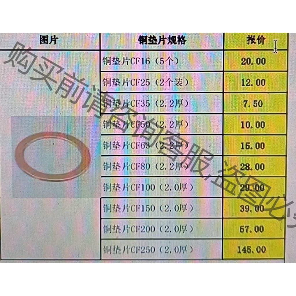 功能正常议价 CF无氧铜垫片 高真空垫圈 CF法兰密封件