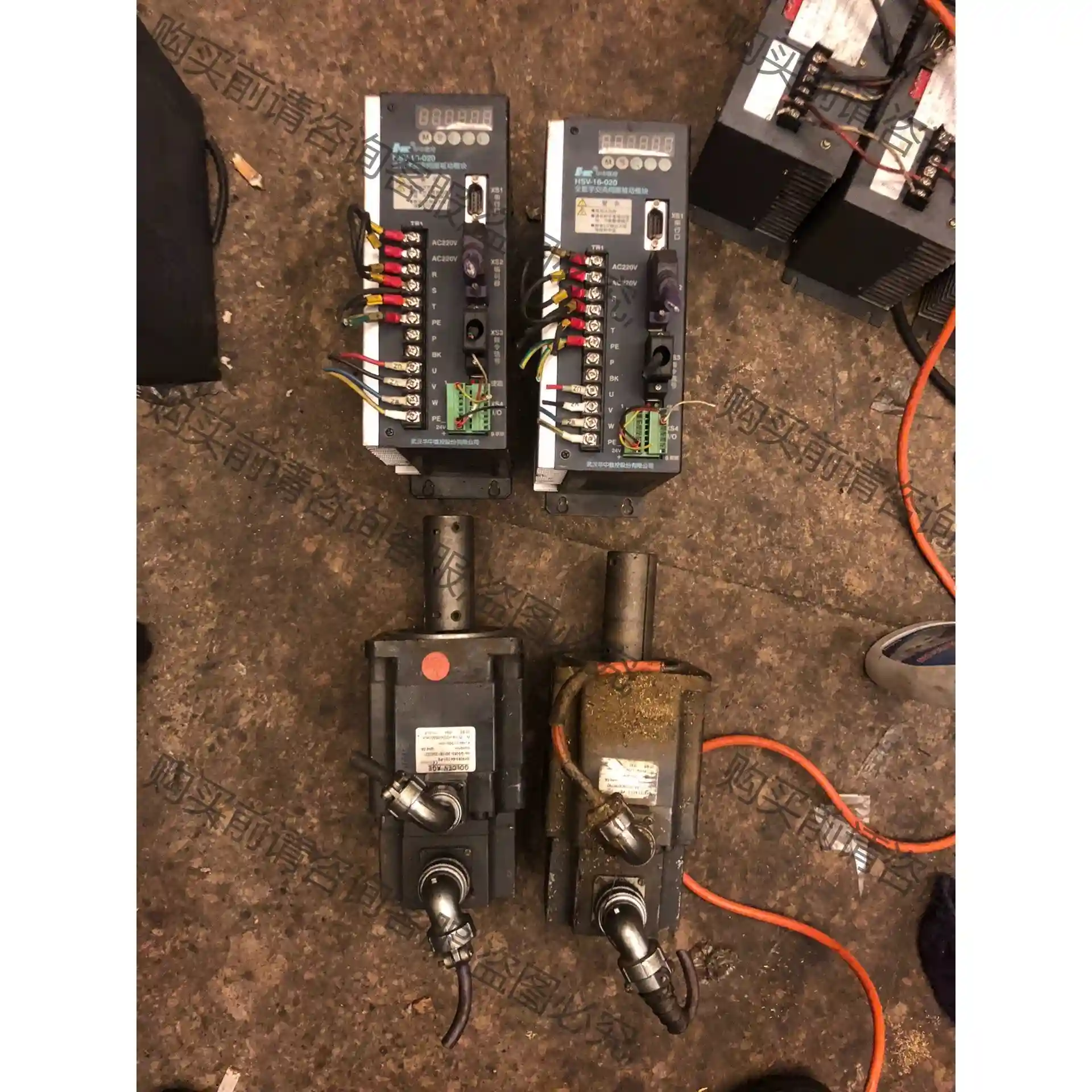 华中伺服驱动器HSV-16B-020一只，配套伺服电机一只， 先议价 包