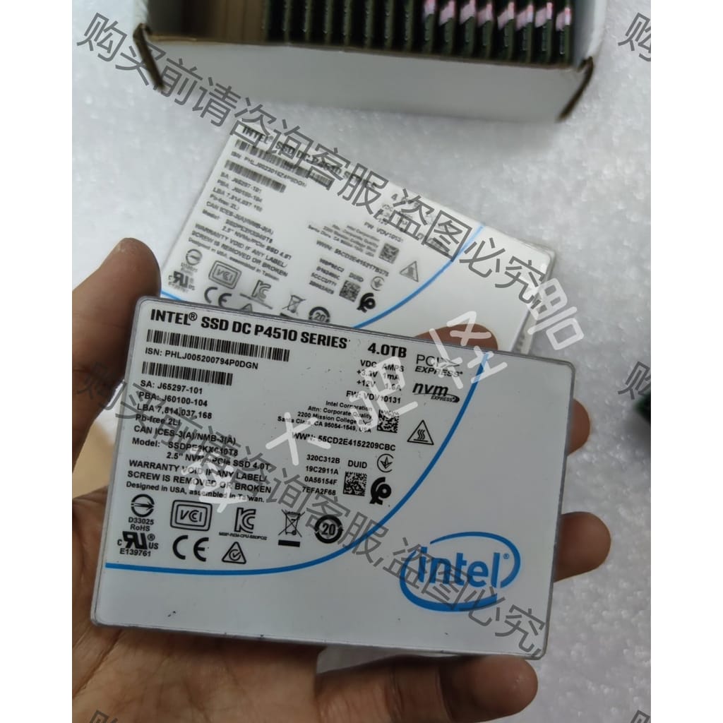 功能正常议价 intel P4510 4T 拆机几乎全新 企业ji固