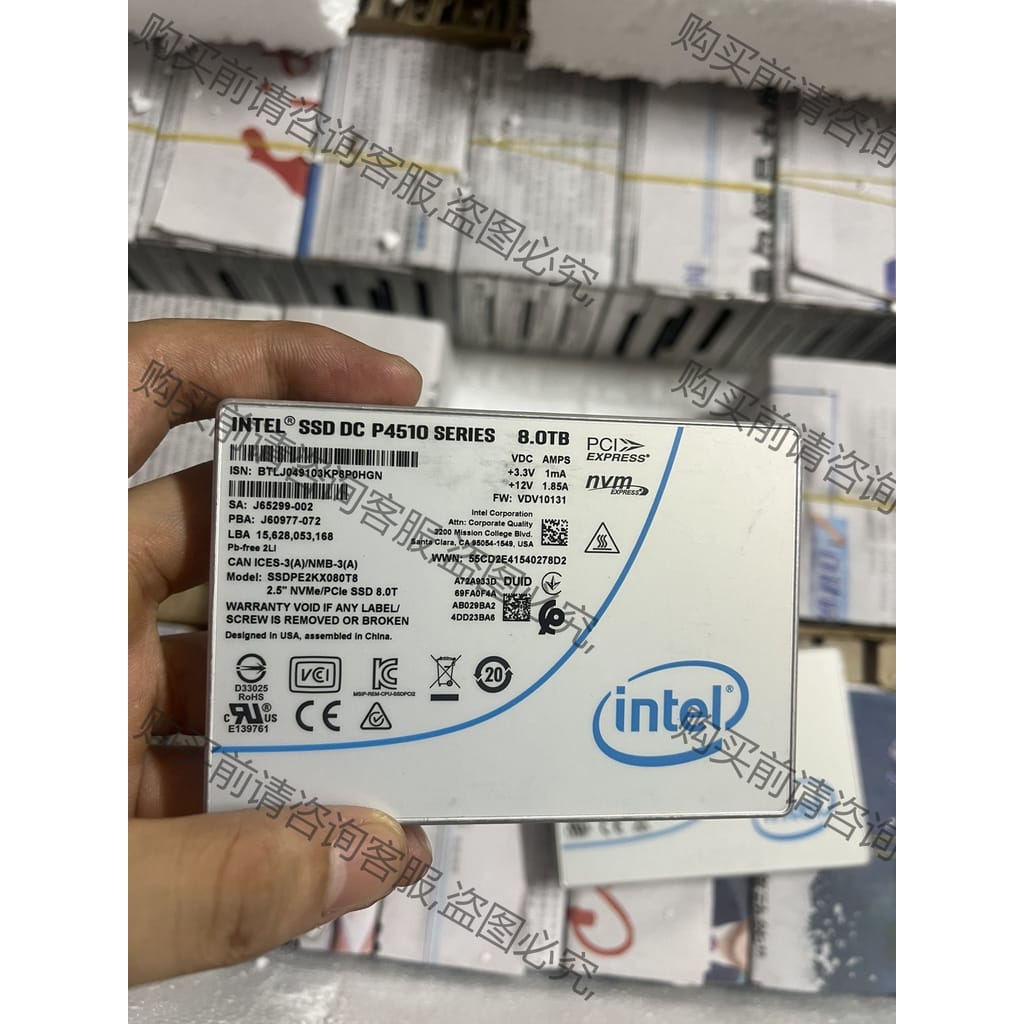 功能正常议价 出200片P4510 8T拆机健康98。写入1P NVME