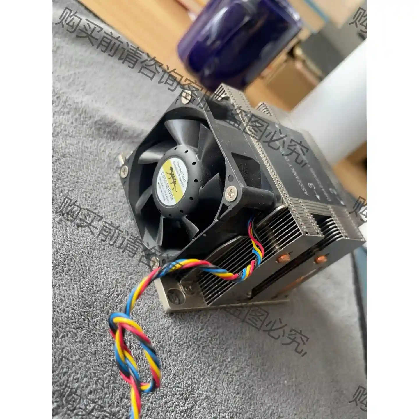 金钱豹2U侧吹3647针正方/长方形CPU散热器4针温控风扇 先议价 包