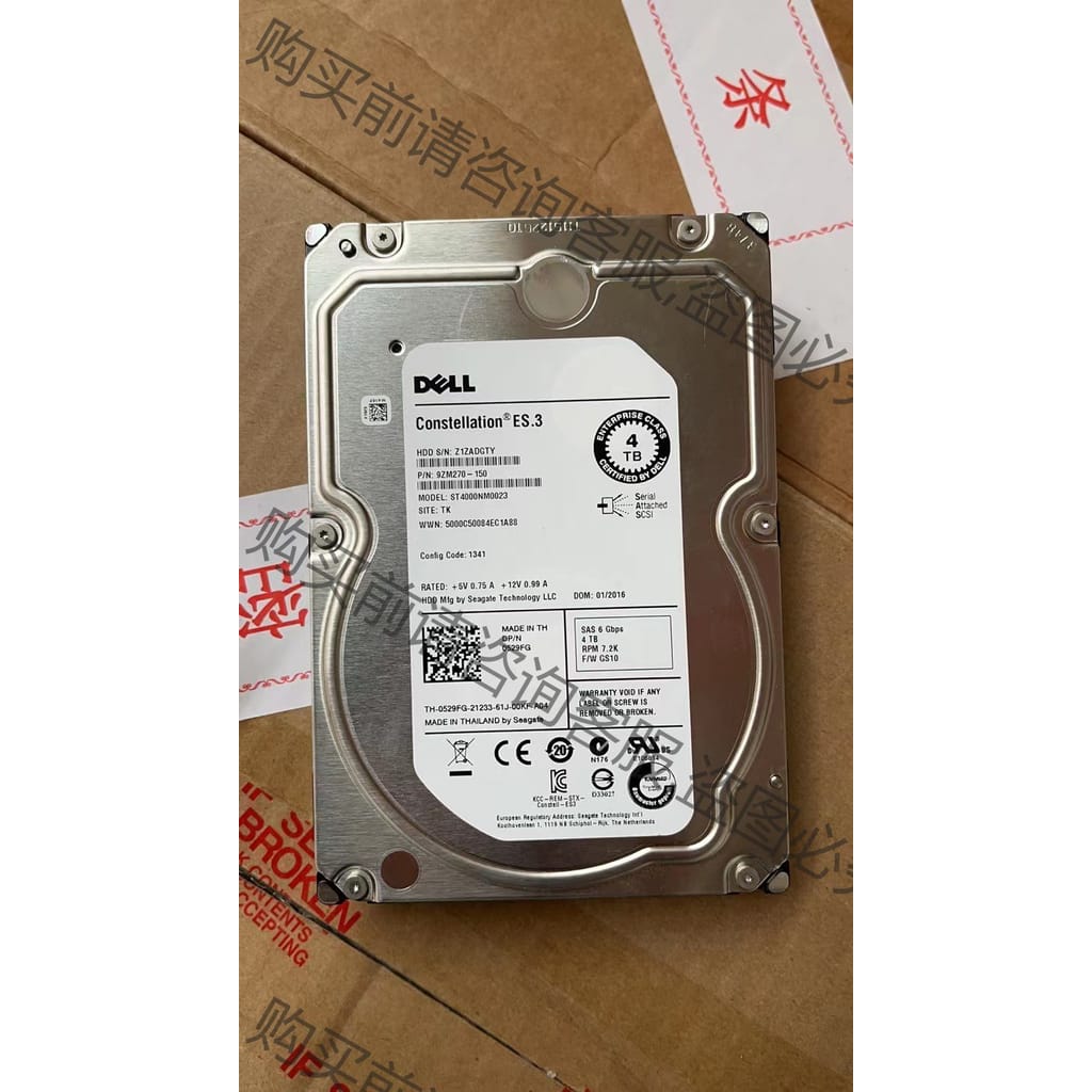 功能正常议价 原装拆机dell 4t sas硬盘 st4000nm0023