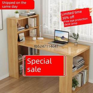 香港电脑台式 桌转角书桌书架组合一体桌简约家用卧室学生学习