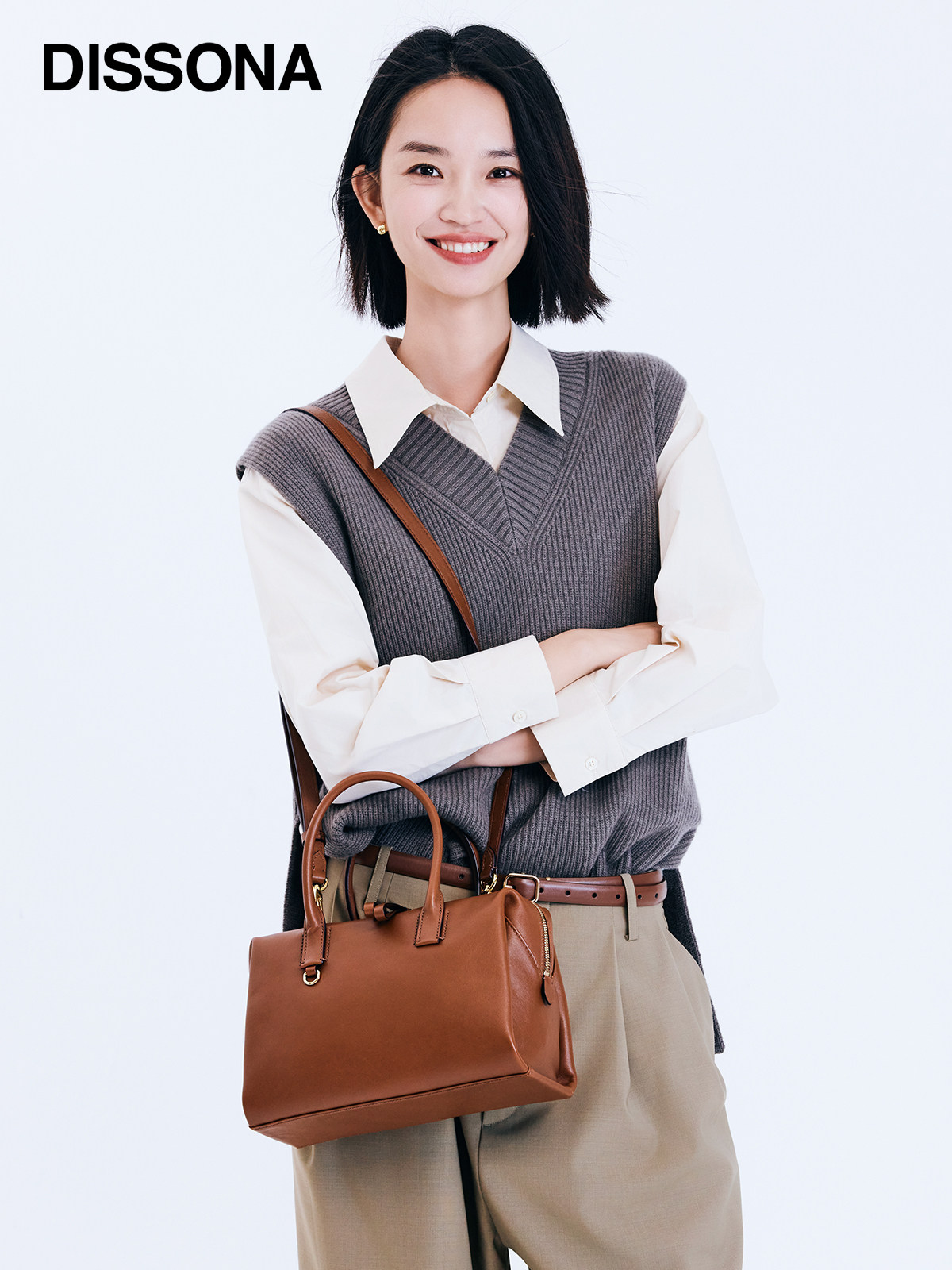 DISSONA Women's Boston Bag - Large Capacity Handbag, Shoulder Bag, Vegetable-Tanned Cowhide Crossbody Bag - Thumbnail 3