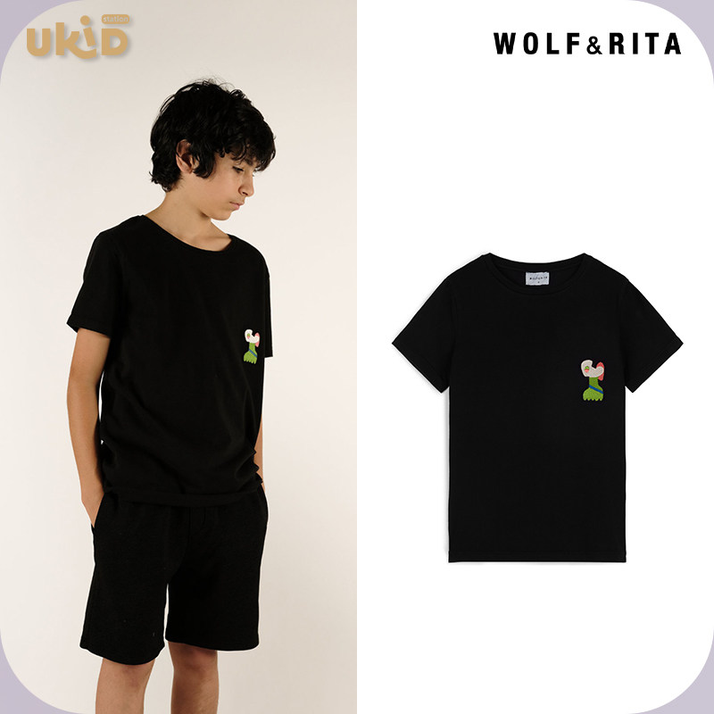 现货 wolf&rita 2023SS 春夏新款童装 刺绣短袖衬衫