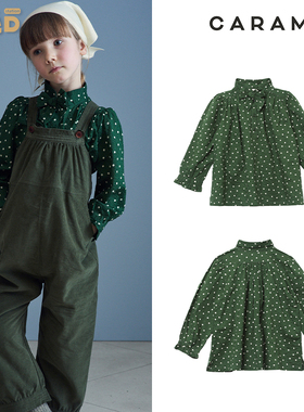 现货 英国 caramel 2021aw 新款童装 衬衫 绿色