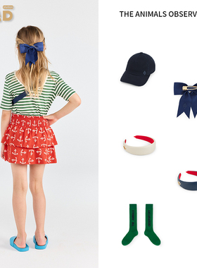 现货THE ANIMALS OBSERVATORY 26SS春夏儿童棒球帽发夹发箍袜子