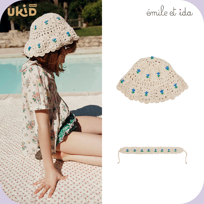 现货emile et ida 25SS春夏季儿童配饰草帽发带