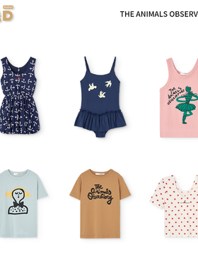 现货THE ANIMALS OBSERVATORY 26SS春夏儿童T恤连衣裙背心泳衣