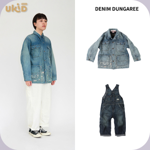 现货 DENIM DUNGAREE 2023AW 儿童秋冬新款 牛仔衣背带裤