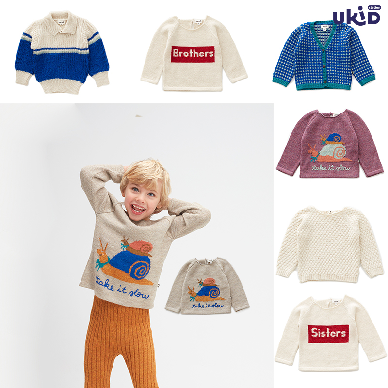 oeuf秋冬字母印花针织童装现货