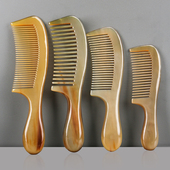 一把装 20CM 天然牛角梳顺发按摩梳密齿宽齿梳加厚手柄家用便携15