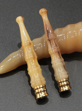 天然牦牛角烟嘴可清洗双重过滤拉杆型粗细烟嘴送备用滤芯男士礼品