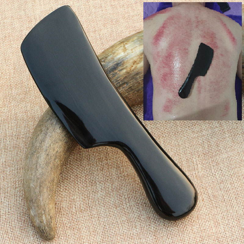 天然牛角刮痧刀按摩板家用美容店通用开背部好刮痧板刀长19CM厚实