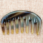 天然牛角梳子粗宽齿头部按摩梳洗漱头梳加厚实用品梳包包梳长10CM