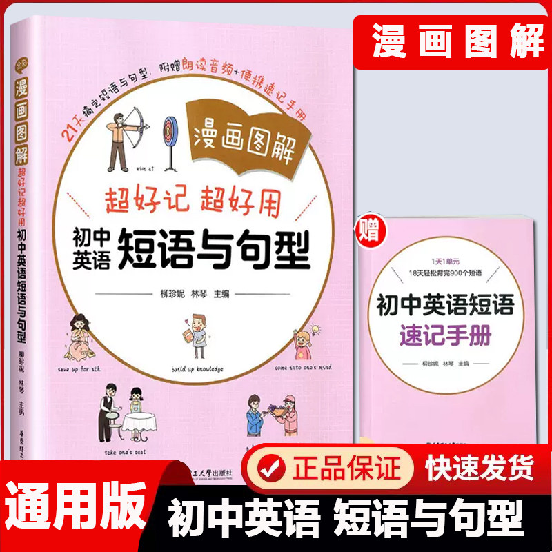 初中英语短语与句型漫画图解